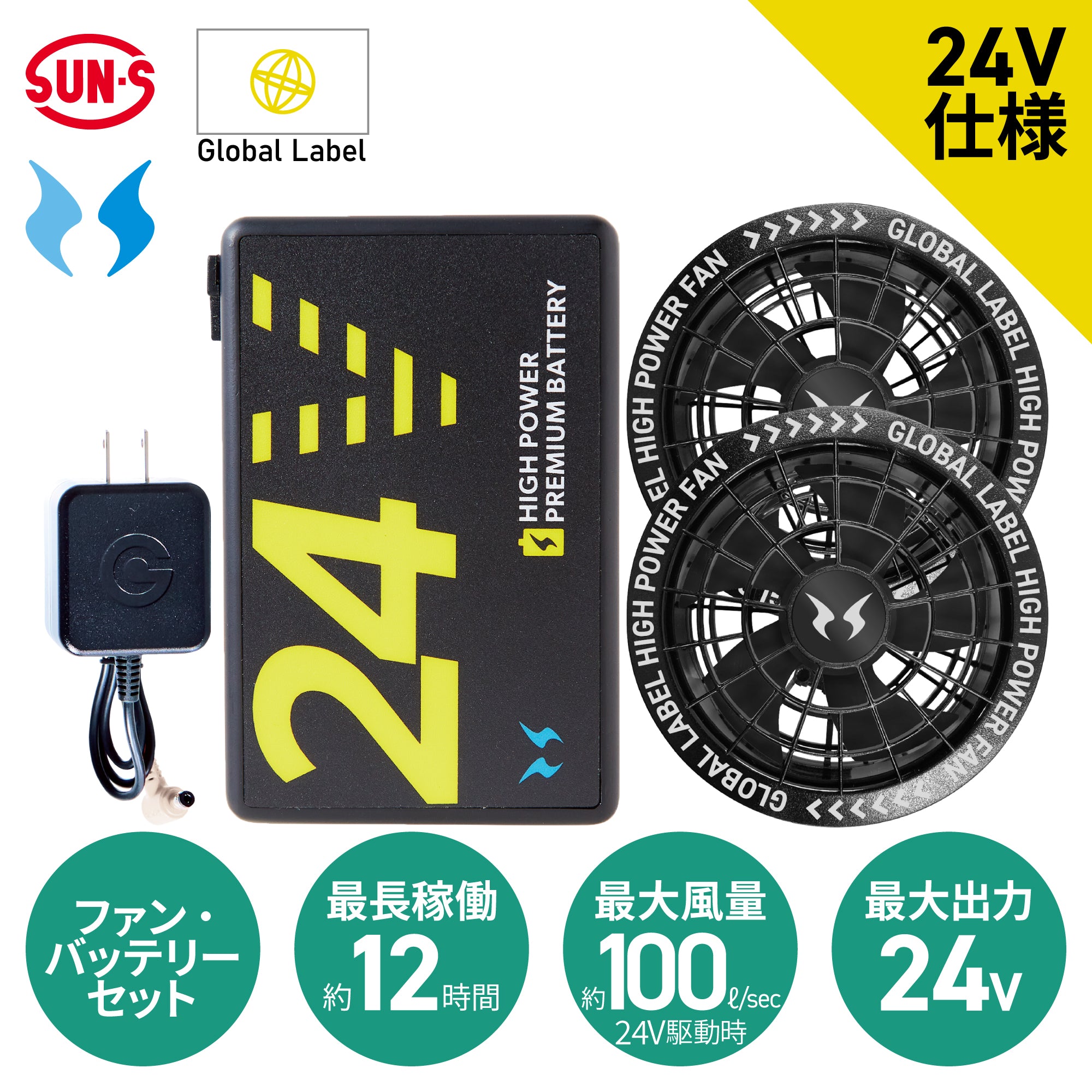 メーカー保証付】 空調風神服Ⓡ すぐ使えるデバイスセット GlobalLabel