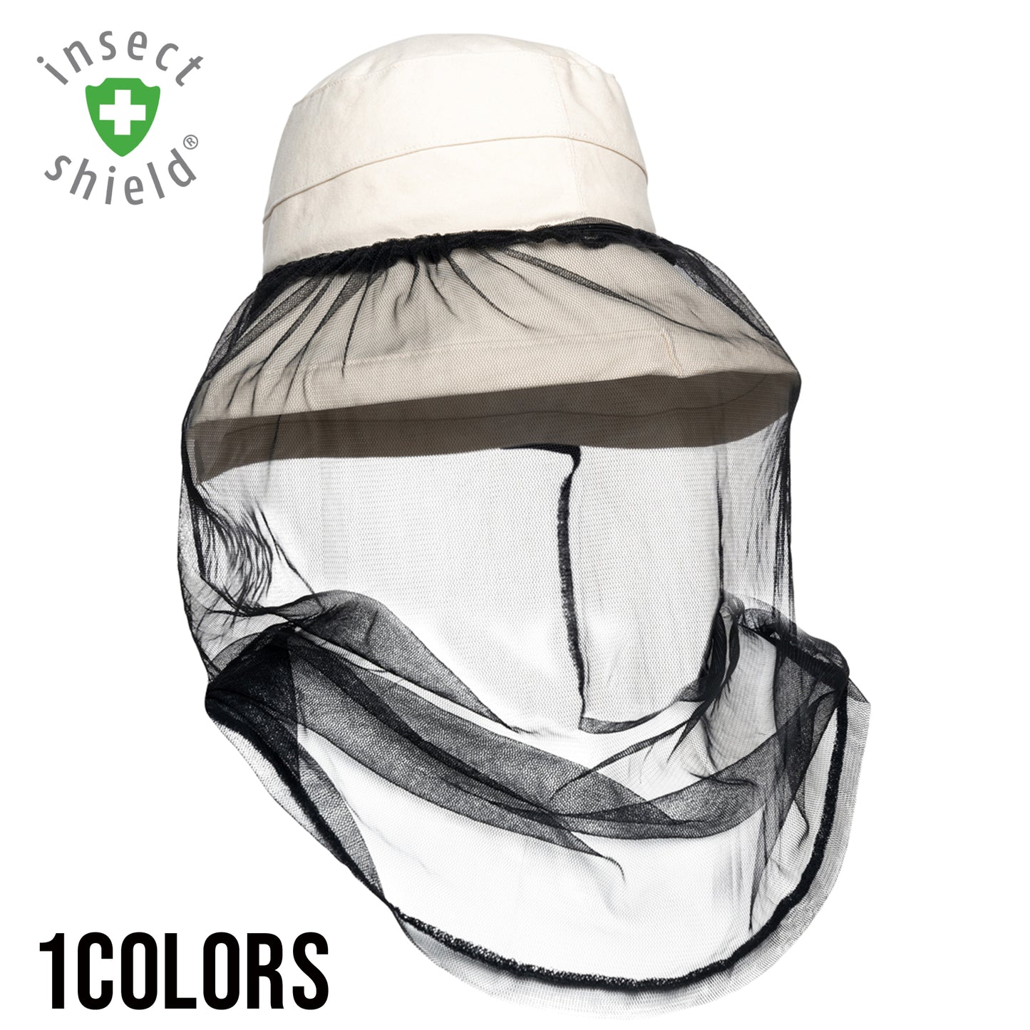 虫よけ・紫外線対策 頭部から首まで守る虫よけハット 【帽子用虫よけネット】 INS7022 ※数量限定