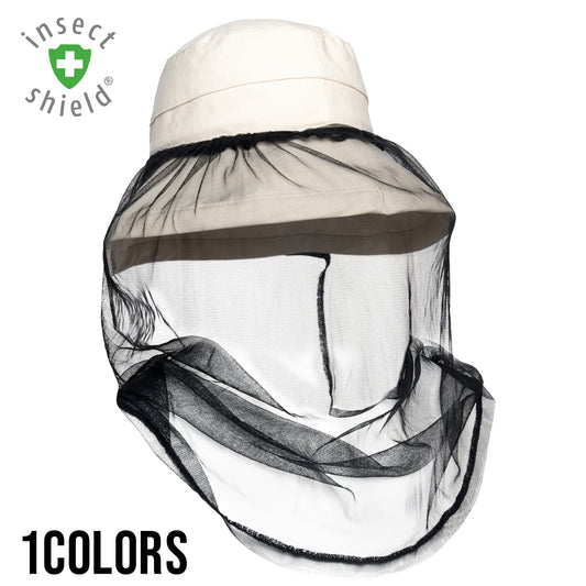 虫よけ・紫外線対策 頭部から首まで守る虫よけハット 【帽子用虫よけネット】 INS7022 ※数量限定