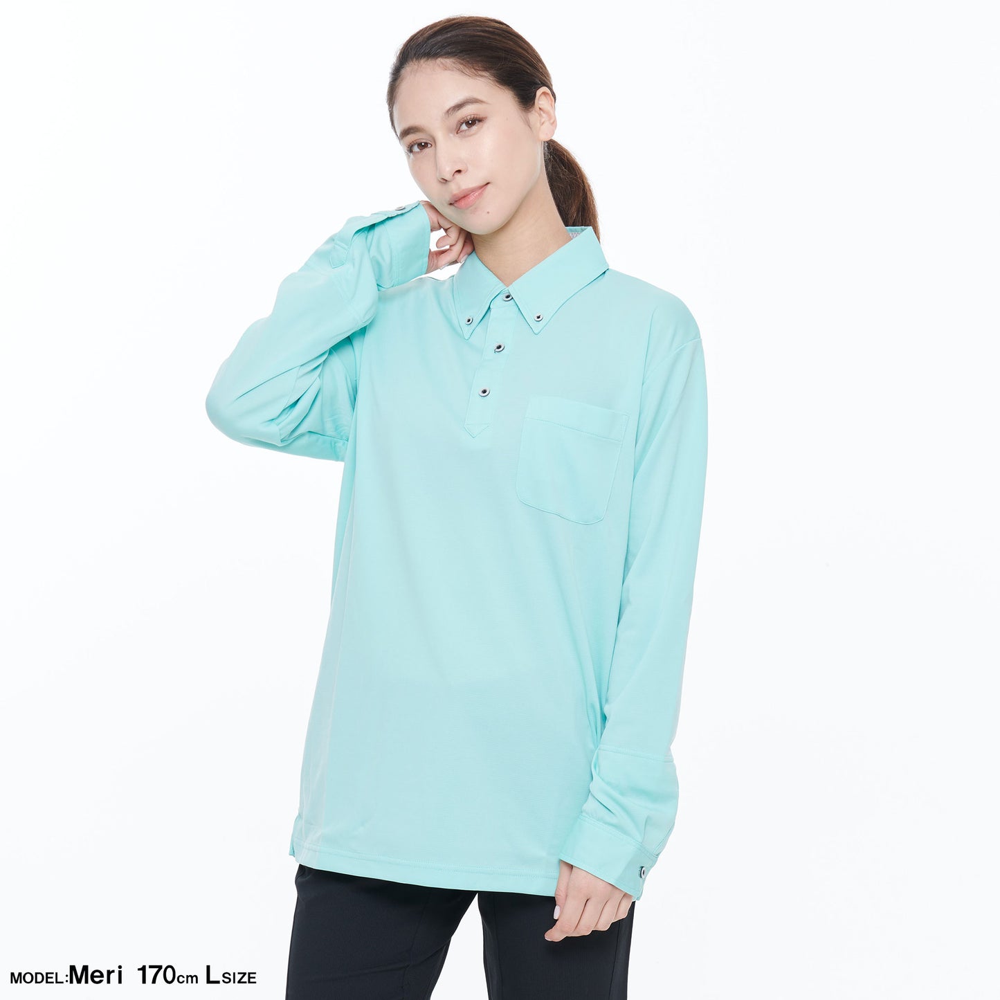 【汗ジミ防止長袖ポロシャツ】 サービス向けユニフォーム 汗をすばやく吸収し速乾、汗ジミを防ぐ爽やかポロシャツ Jack&Betty 【JB55171】