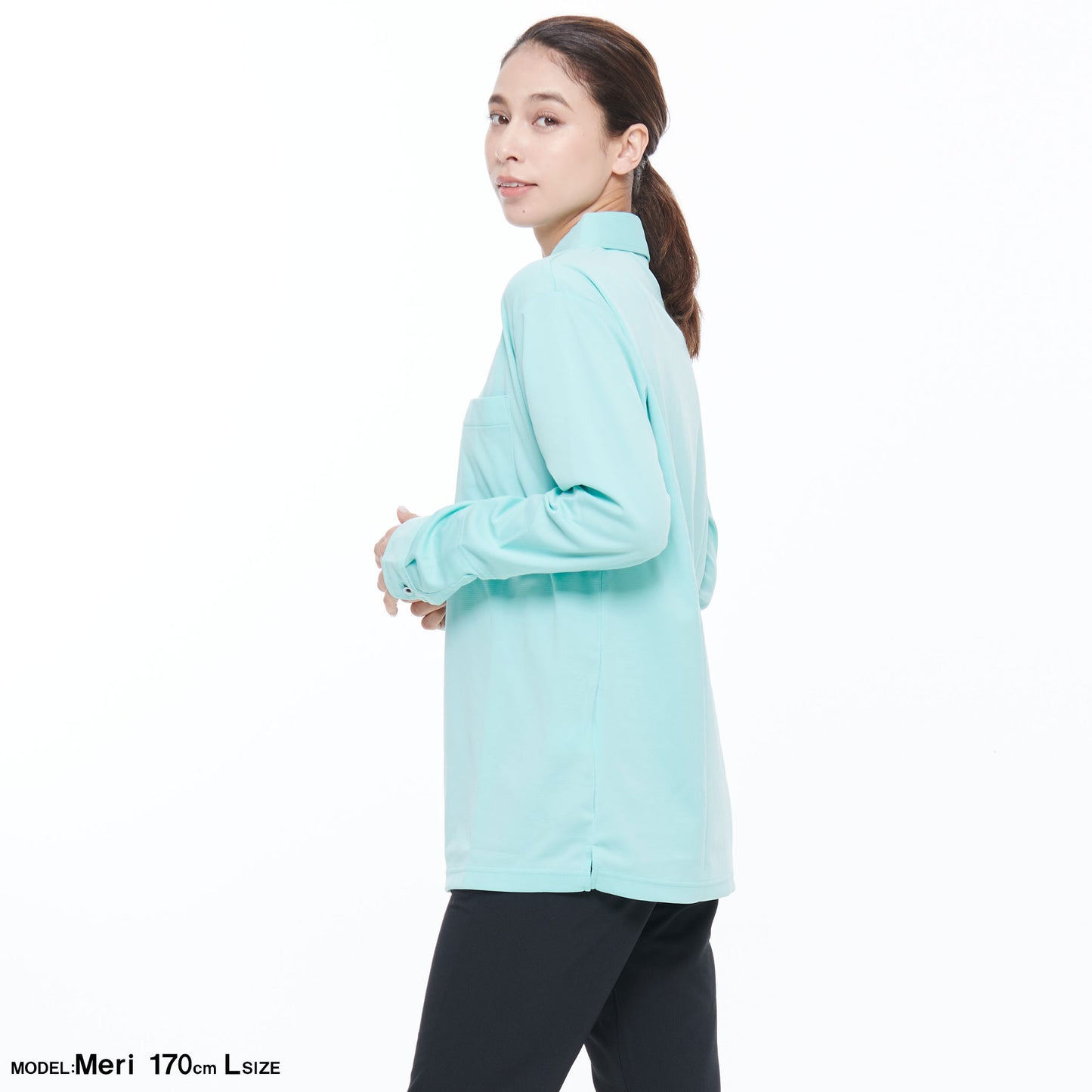 【汗ジミ防止長袖ポロシャツ】 サービス向けユニフォーム 汗をすばやく吸収し速乾、汗ジミを防ぐ爽やかポロシャツ Jack&Betty 【JB55171】