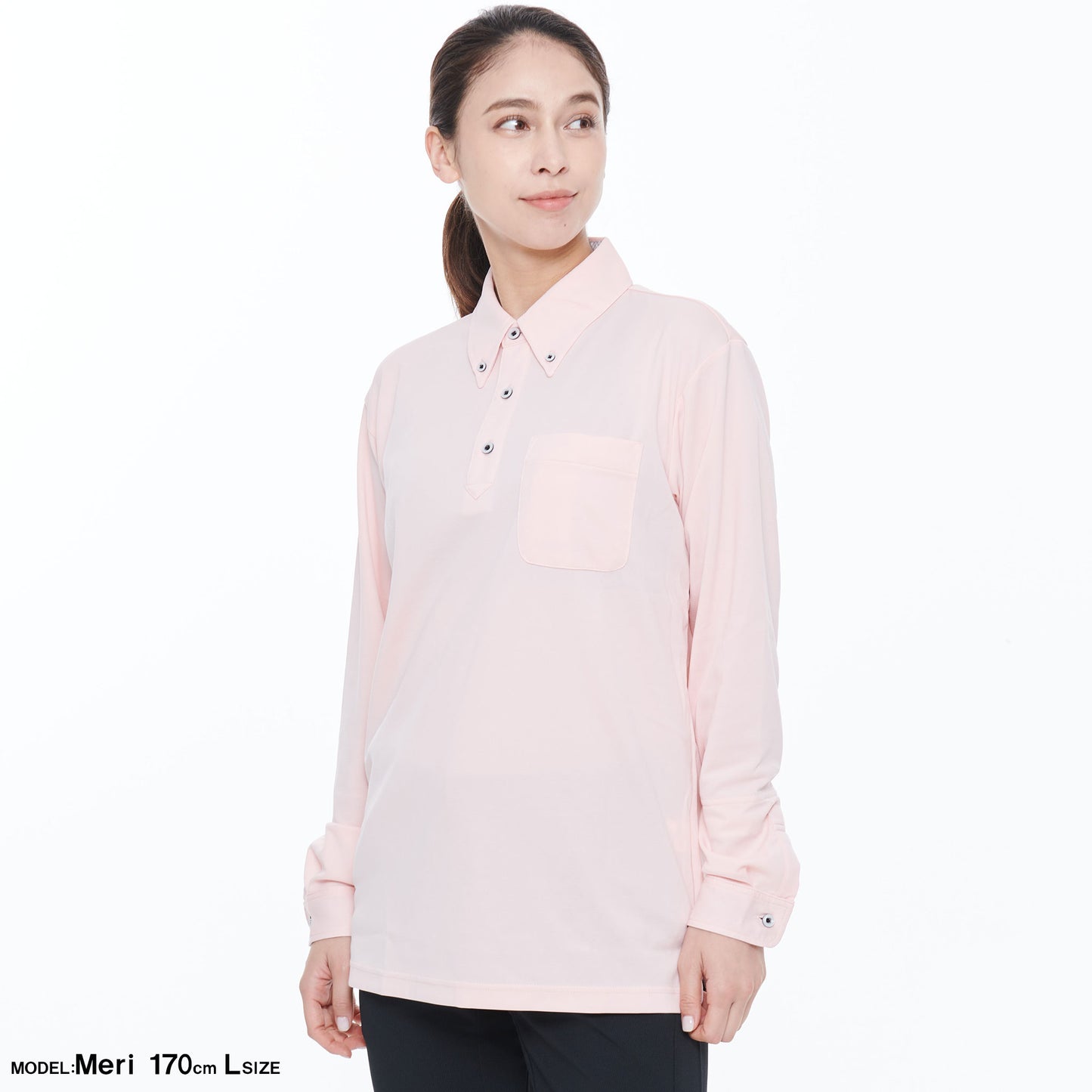 【汗ジミ防止長袖ポロシャツ】 サービス向けユニフォーム 汗をすばやく吸収し速乾、汗ジミを防ぐ爽やかポロシャツ Jack&Betty 【JB55171】