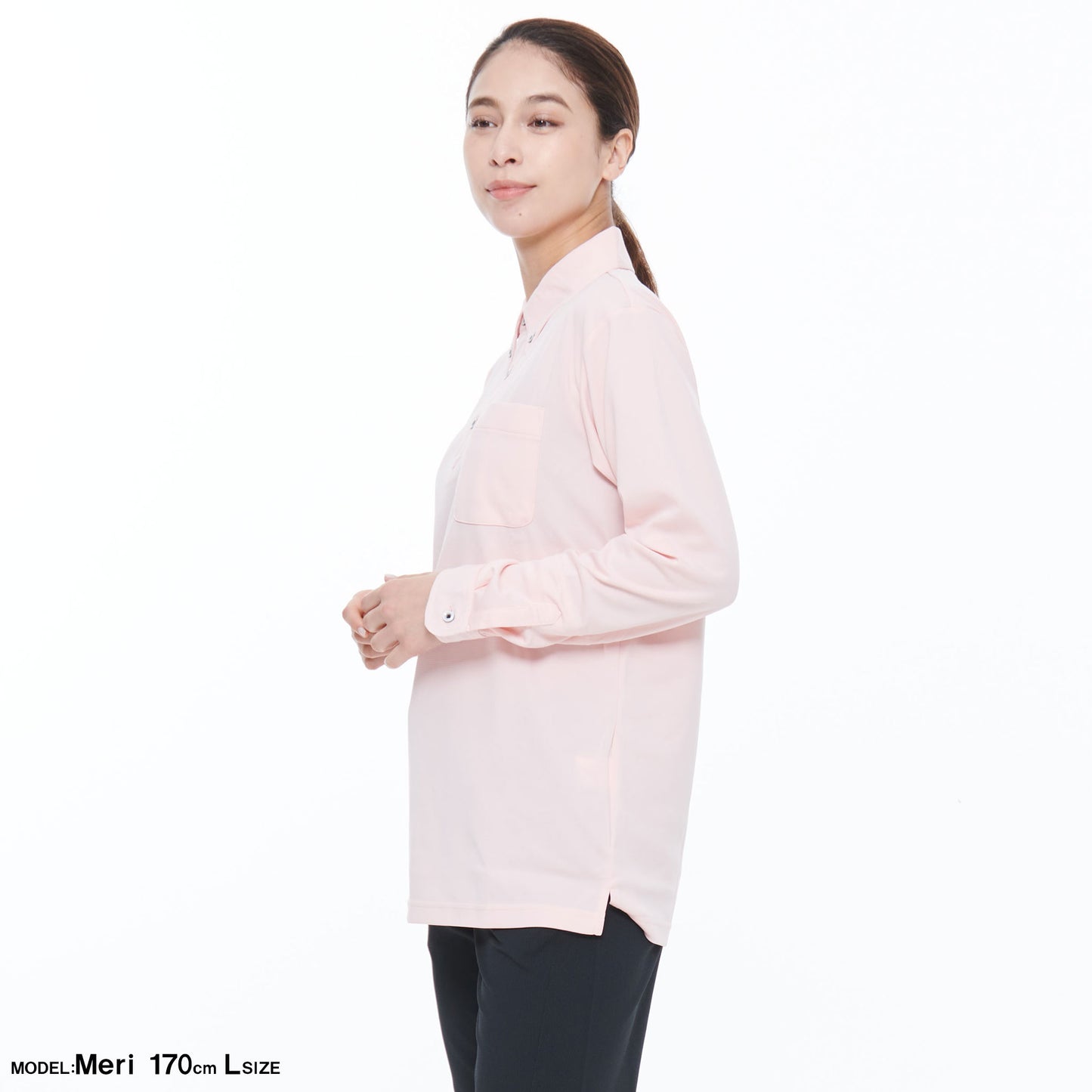 【汗ジミ防止長袖ポロシャツ】 サービス向けユニフォーム 汗をすばやく吸収し速乾、汗ジミを防ぐ爽やかポロシャツ Jack&Betty 【JB55171】