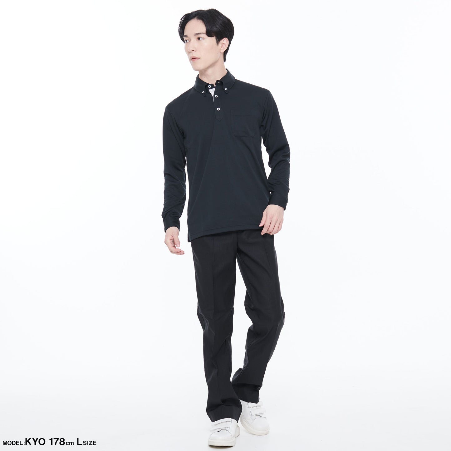 【汗ジミ防止長袖ポロシャツ】 サービス向けユニフォーム 汗をすばやく吸収し速乾、汗ジミを防ぐ爽やかポロシャツ Jack&Betty 【JB55171】