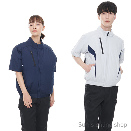 【チタン加工半袖ブルゾン】 空調風神服 裏チタン加工で赤外線・UVカット KF100