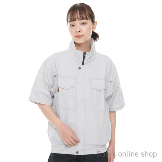 【半袖ワークブルゾン】 空調風神服 高密度織りコットン素材使用 KF91450