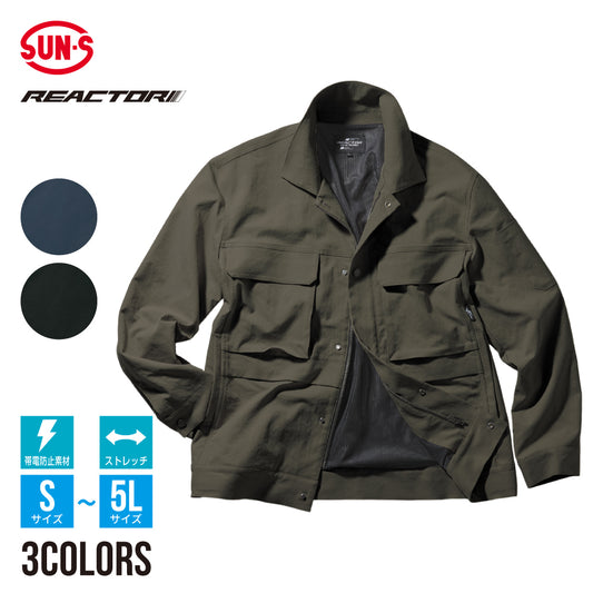 【長袖ブルゾン】 REACTOR 仕事中もプライベートもこの一着で RE22511
