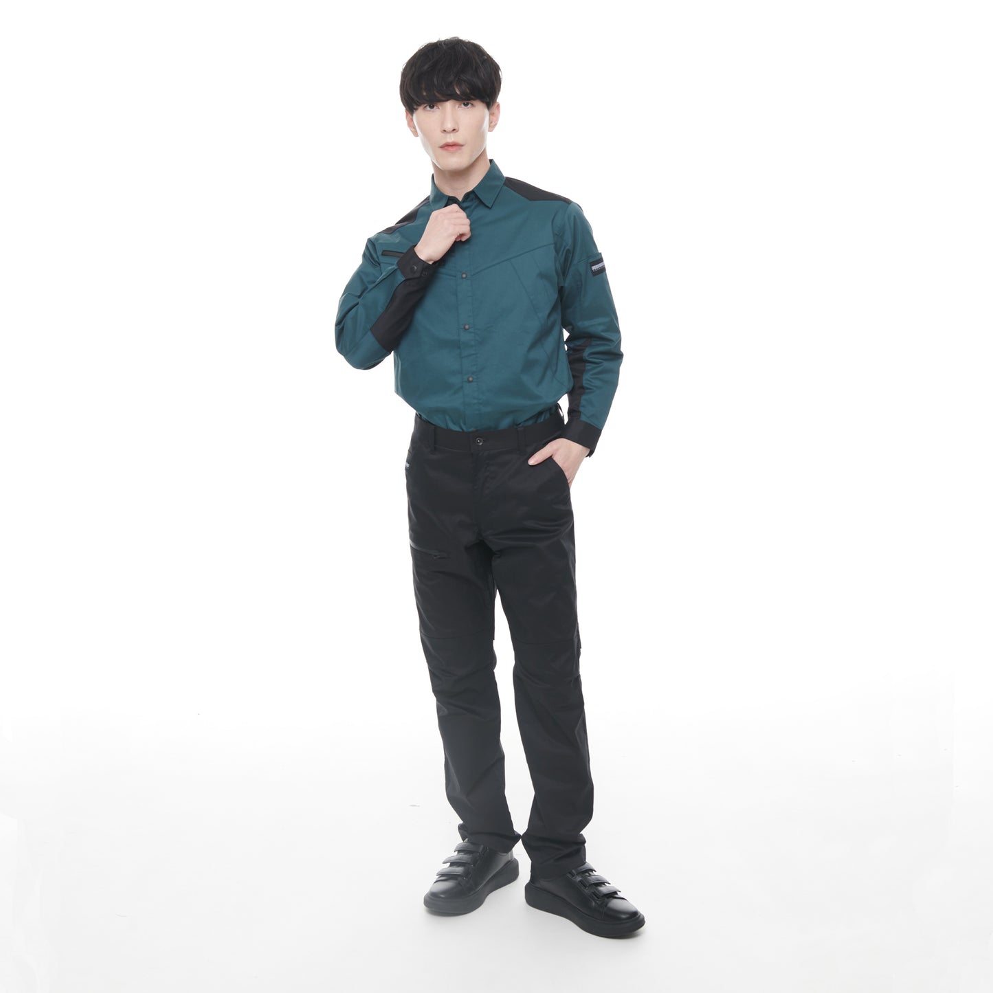 サンエス 作業服 SPOTLIGHT ワーク×アウトドアのハイブリッドアイテム 劣化しにくいハイストレッチ素材 【長袖シャツ】 SPT12109