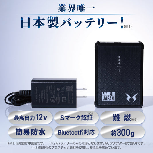 【メーカー保証付】 空調風神服 JapanLabel 12V仕様 RD9291J【リチウムイオンバッテリーセット】