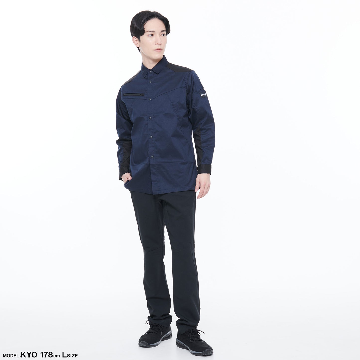 サンエス 作業服 SPOTLIGHT ワーク×アウトドアのハイブリッドアイテム 劣化しにくいハイストレッチ素材 【長袖シャツ】 SPT12109