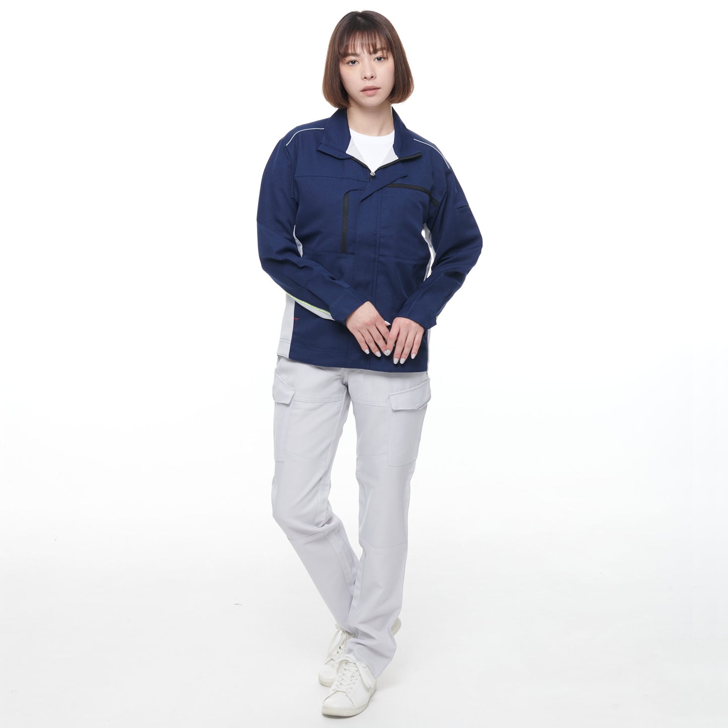 サンエス 作業服 ワーキングウェア 伸縮性抜群 反射パイピング付き セーフティーユニフォーム 【ノータックカーゴパンツ】WA21931シリーズ WA21935