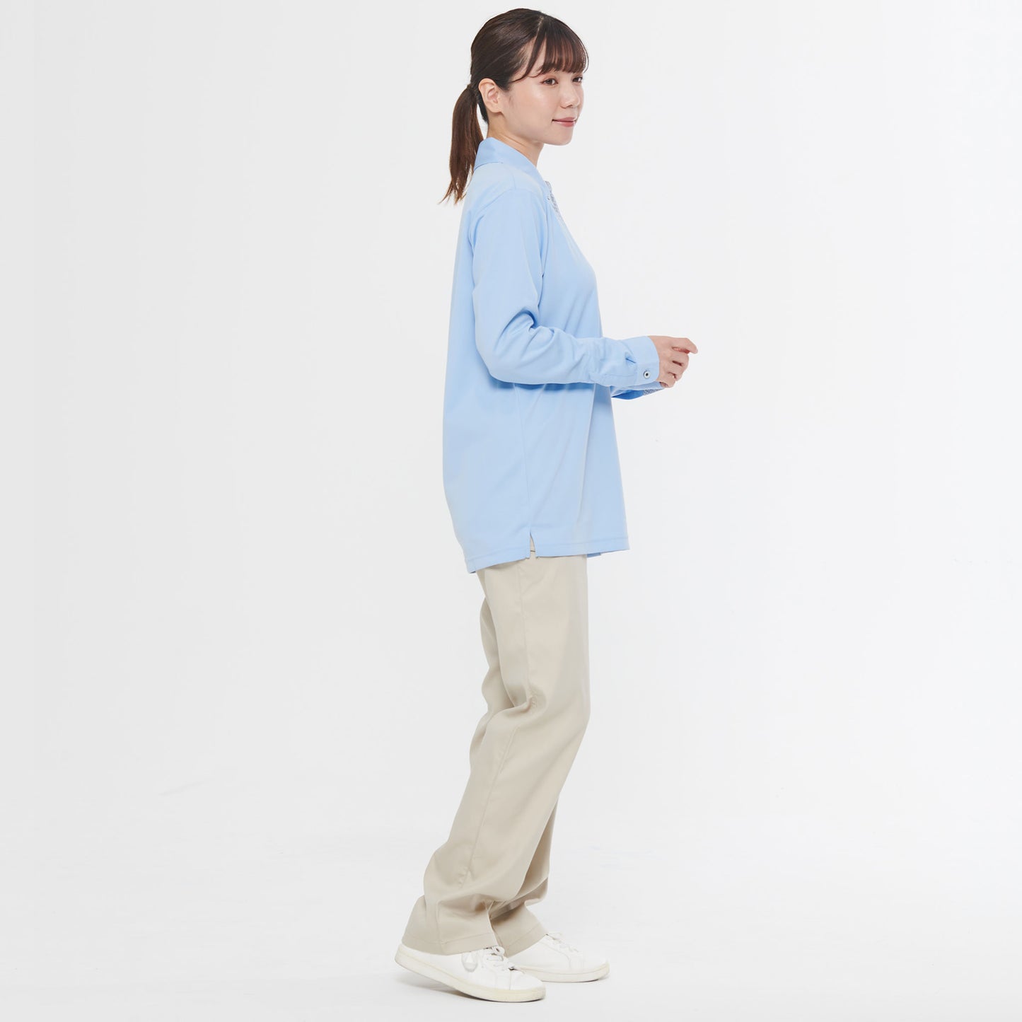 【汗ジミ防止長袖ポロシャツ】 サービス向けユニフォーム 汗をすばやく吸収し速乾、汗ジミを防ぐ爽やかポロシャツ Jack&Betty 【JB55171】