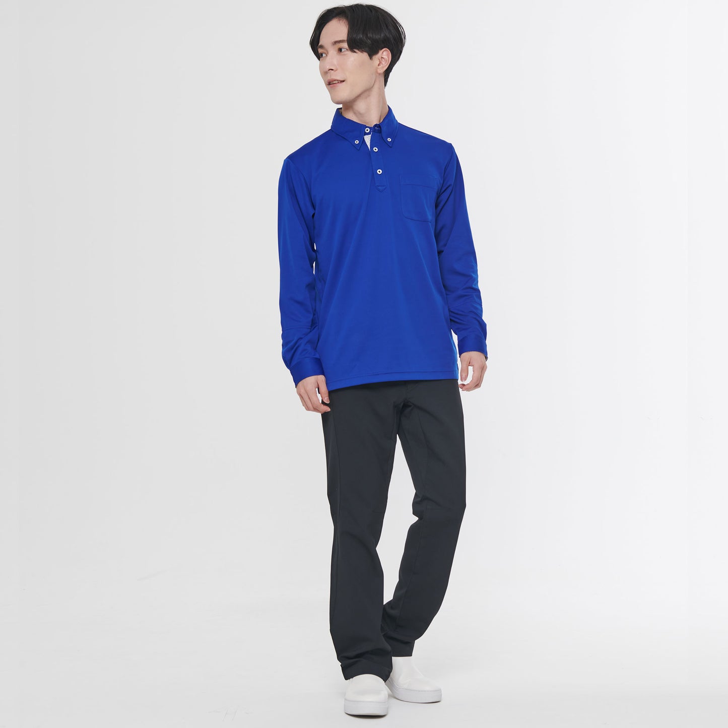 【汗ジミ防止長袖ポロシャツ】 サービス向けユニフォーム 汗をすばやく吸収し速乾、汗ジミを防ぐ爽やかポロシャツ Jack&Betty 【JB55171】