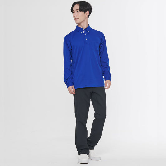 【汗ジミ防止長袖ポロシャツ】 サービス向けユニフォーム 汗をすばやく吸収し速乾、汗ジミを防ぐ爽やかポロシャツ Jack&Betty 【JB55171】