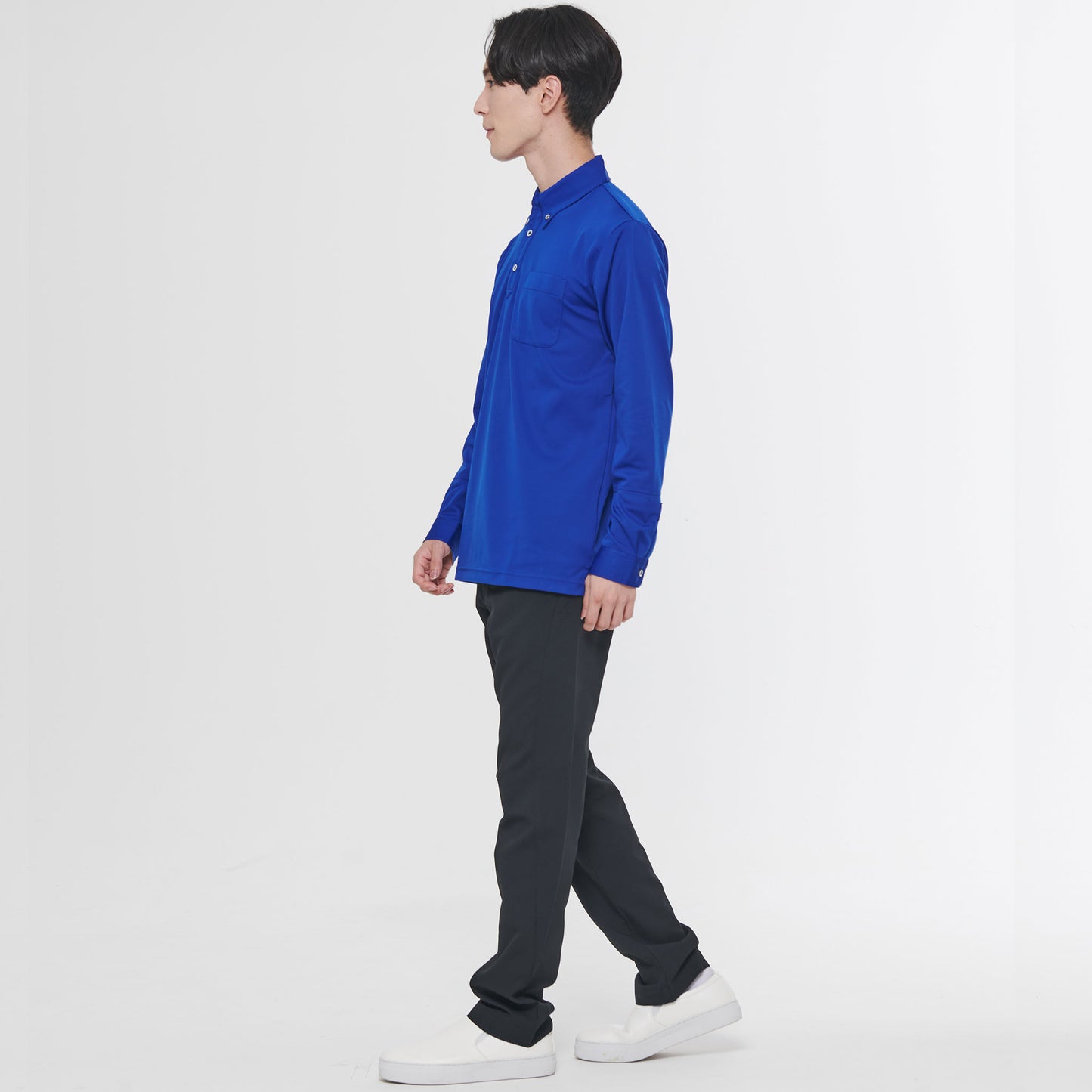 【汗ジミ防止長袖ポロシャツ】 サービス向けユニフォーム 汗をすばやく吸収し速乾、汗ジミを防ぐ爽やかポロシャツ Jack&Betty 【JB55171】