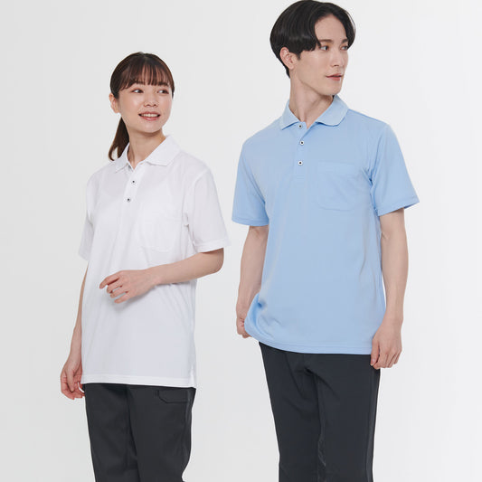 【汗ジミ防止半袖ポロシャツ】 サービス向けユニフォーム 撥水&吸水拡散で汗ジミを防ぐ快適な半袖ポロシャツ Jack&Betty 【JB51450】