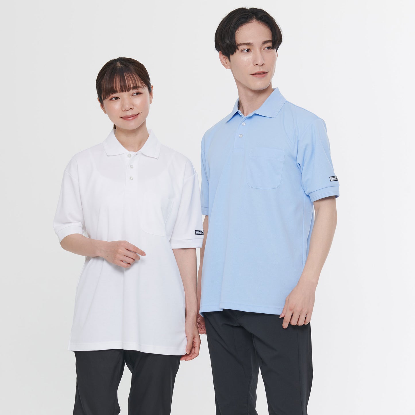 【エコ半袖ポロシャツ】 サービス向けユニフォーム 高ストレッチのエコ素材 多機能ポロシャツ 【SA10060】