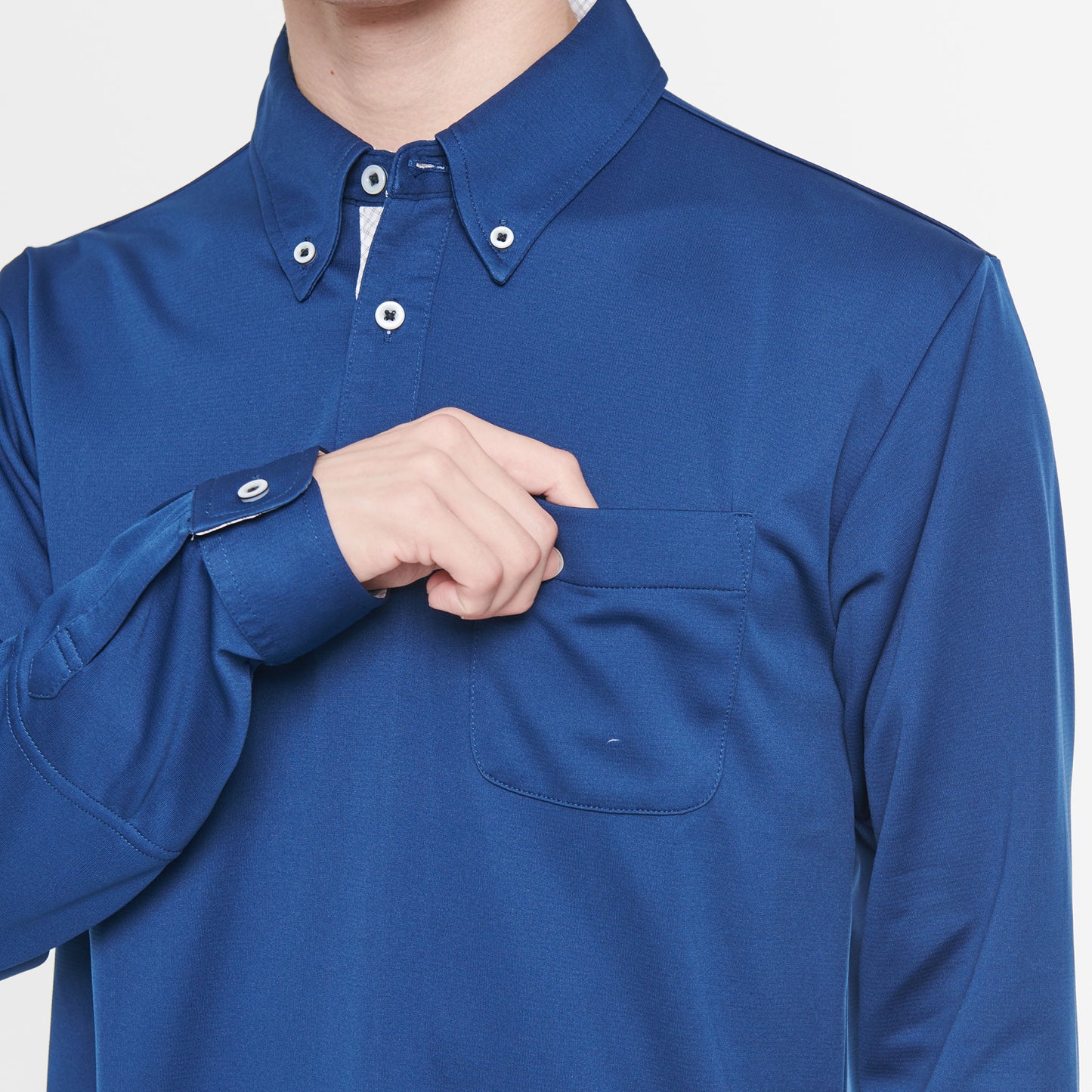 【汗ジミ防止長袖ポロシャツ】 サービス向けユニフォーム 汗をすばやく吸収し速乾、汗ジミを防ぐ爽やかポロシャツ Jack&Betty 【JB55171】