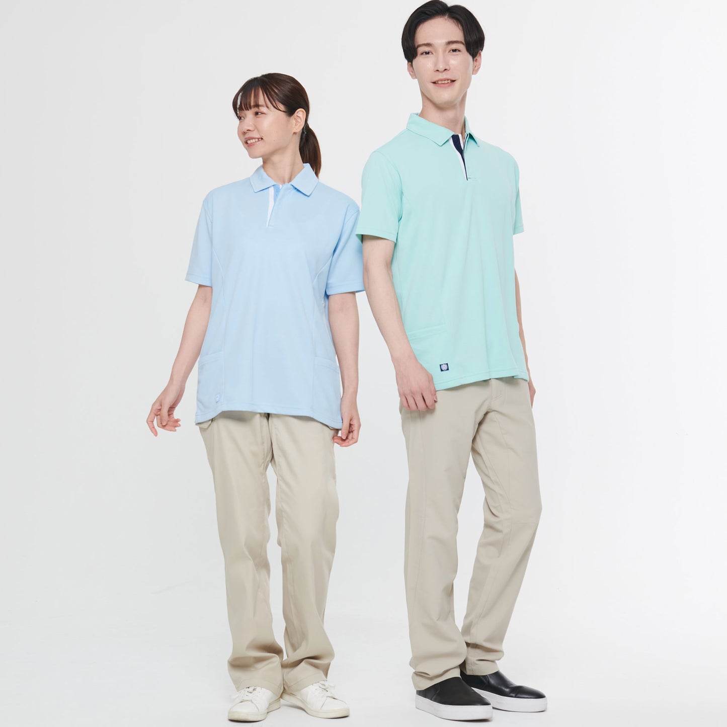 【男女兼用半袖ポロシャツ】 サービス業向けユニフォーム 着心地抜群の裏綿素材  【JB51200】