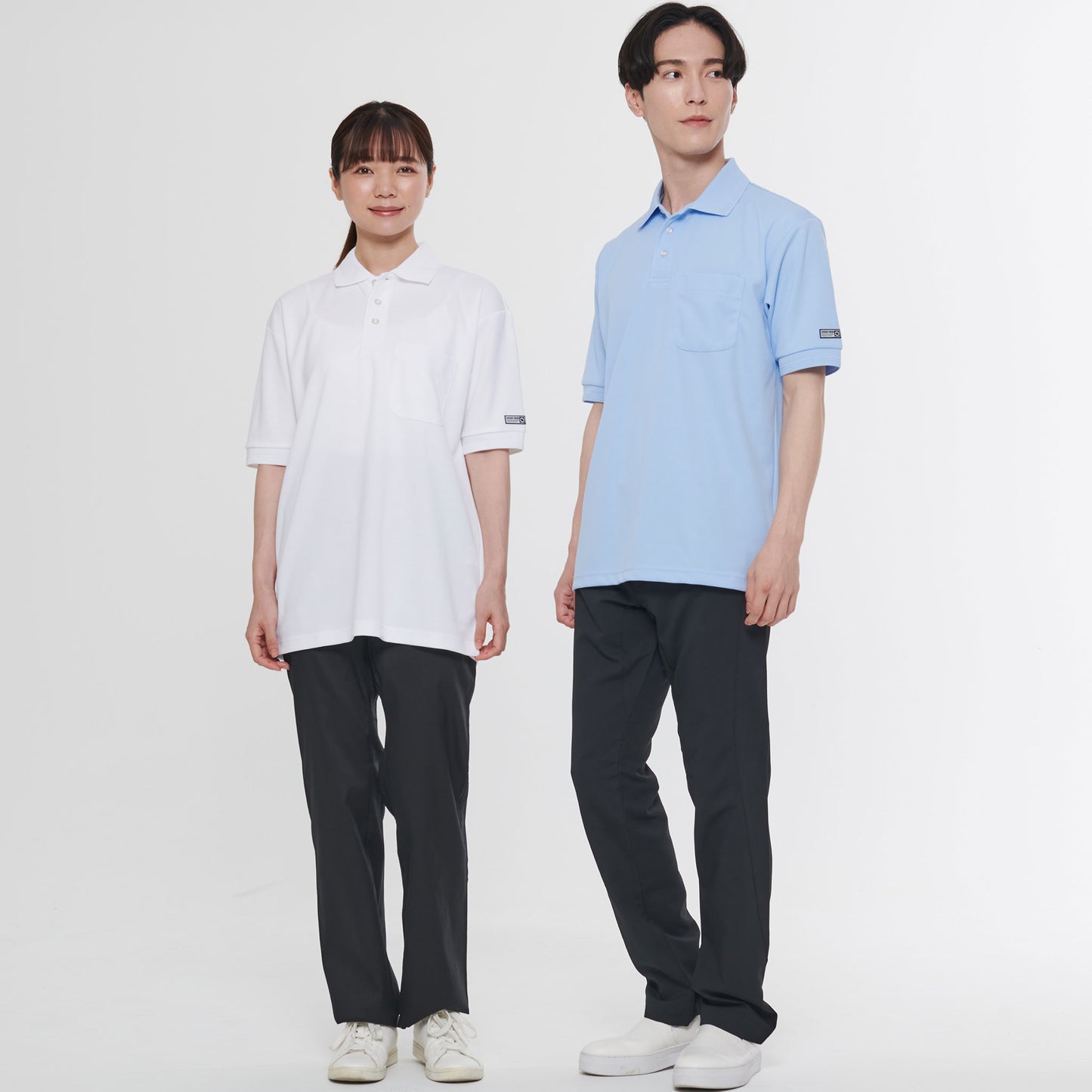 【エコ半袖ポロシャツ】 サービス向けユニフォーム 高ストレッチのエコ素材 多機能ポロシャツ 【SA10060】