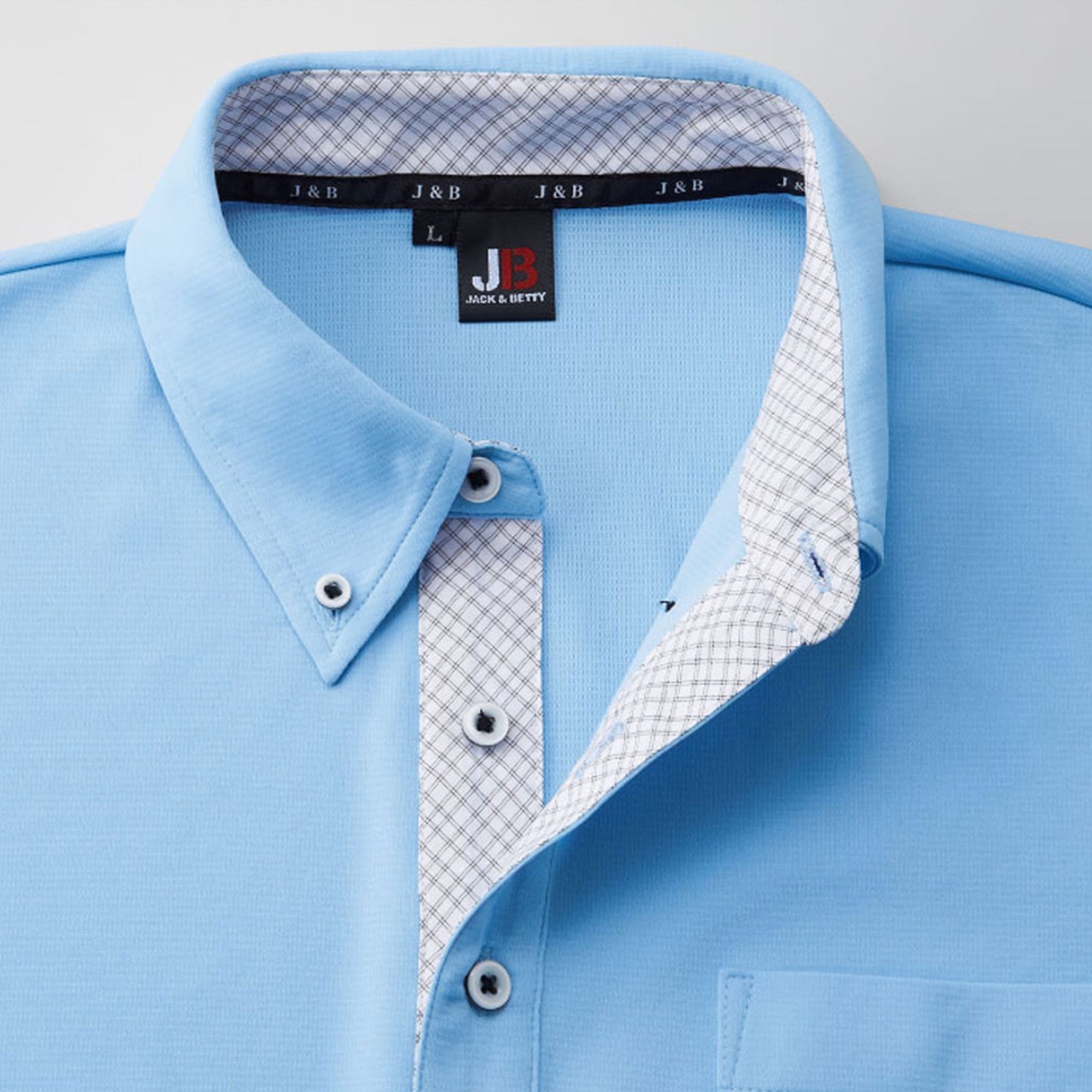 【汗ジミ防止長袖ポロシャツ】 サービス向けユニフォーム 汗をすばやく吸収し速乾、汗ジミを防ぐ爽やかポロシャツ Jack&Betty 【JB55171】