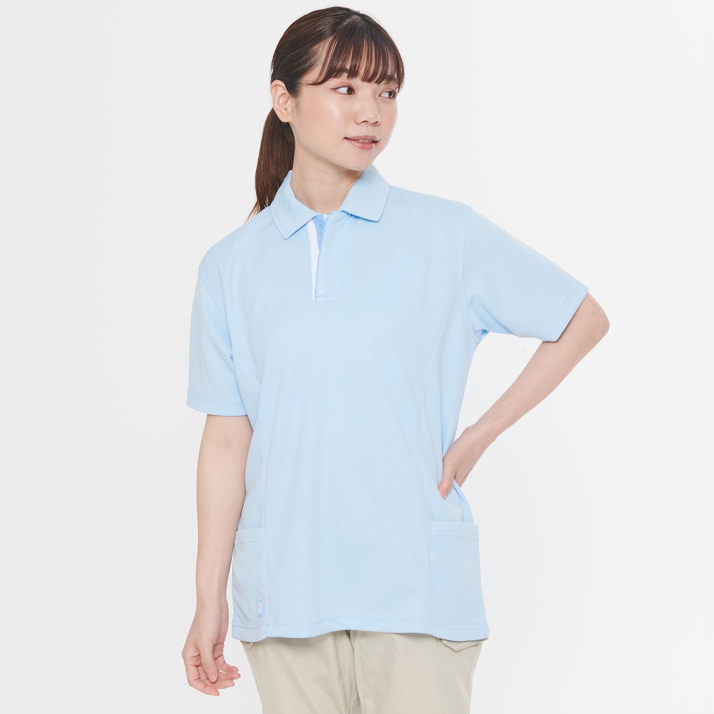 【男女兼用半袖ポロシャツ】 サービス業向けユニフォーム 着心地抜群の裏綿素材  【JB51200】