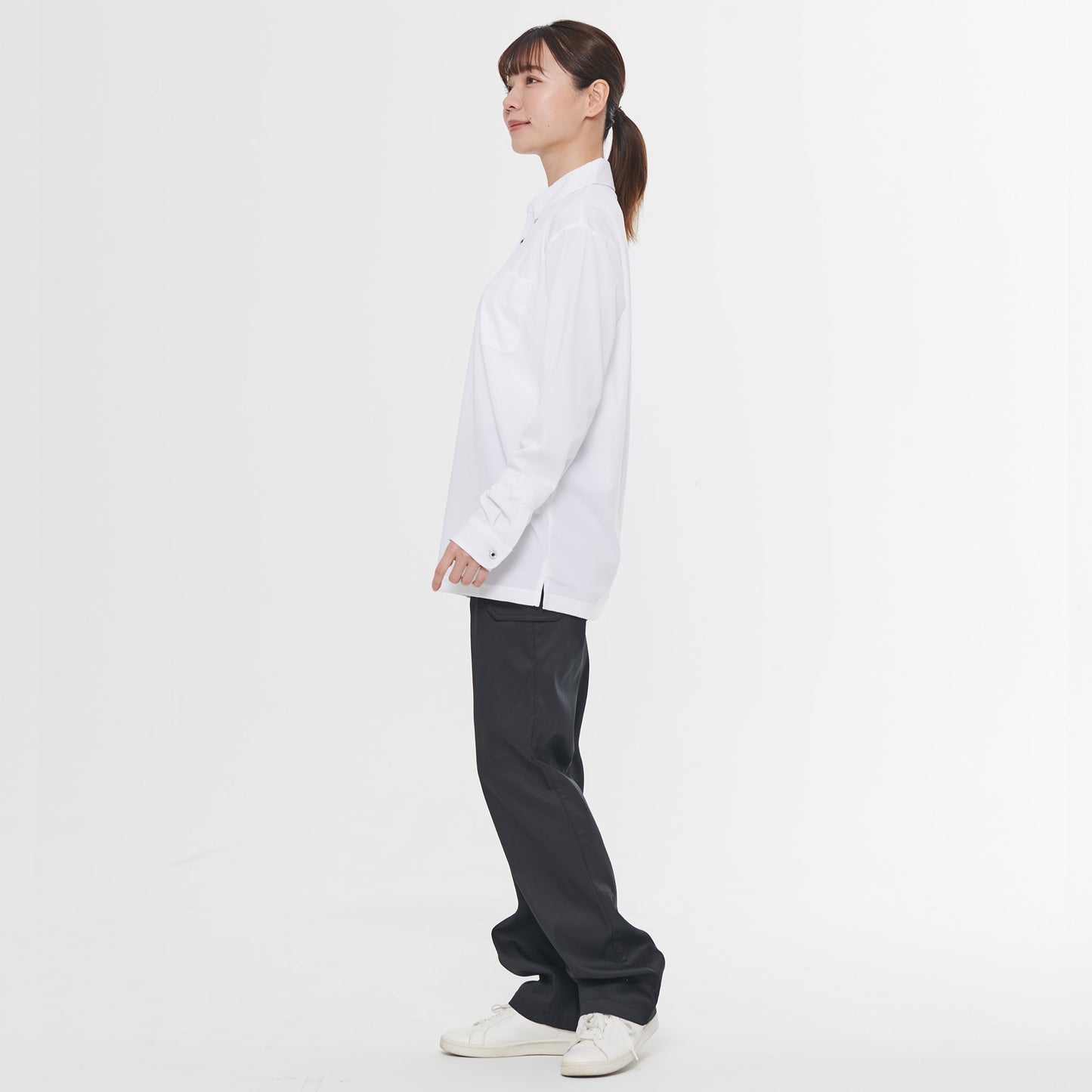 【汗ジミ防止長袖ポロシャツ】 サービス向けユニフォーム 汗をすばやく吸収し速乾、汗ジミを防ぐ爽やかポロシャツ Jack&Betty 【JB55171】