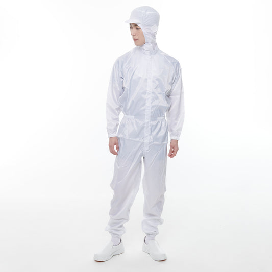 サンエス 食品工場用白衣 フードマイスター 制電素材 【男女共用続き服 低発塵】 FX70534