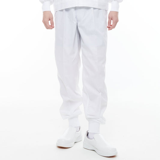 サンエス 食品工場用白衣 フードマイスター 清涼素材の総ゴム仕様 【男女共用 総ゴム・裾口ジャージパンツ】 FX70977J