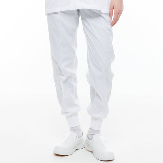 サンエス 食品工場用白衣 フードマイスター 裾口ストレート 女性用白衣 【女性用 横ゴム・裾口ジャージパンツ】 FX70978J