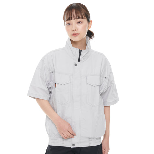 【半袖ワークブルゾン】 空調風神服 高密度織りコットン素材使用 KF91450