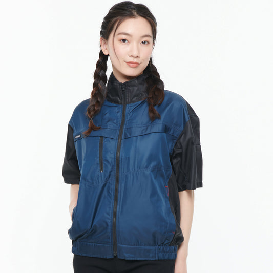 【半袖ブルゾン】 空調風神服 ツートーン切り替えの欧州スタイルウェア KF95950