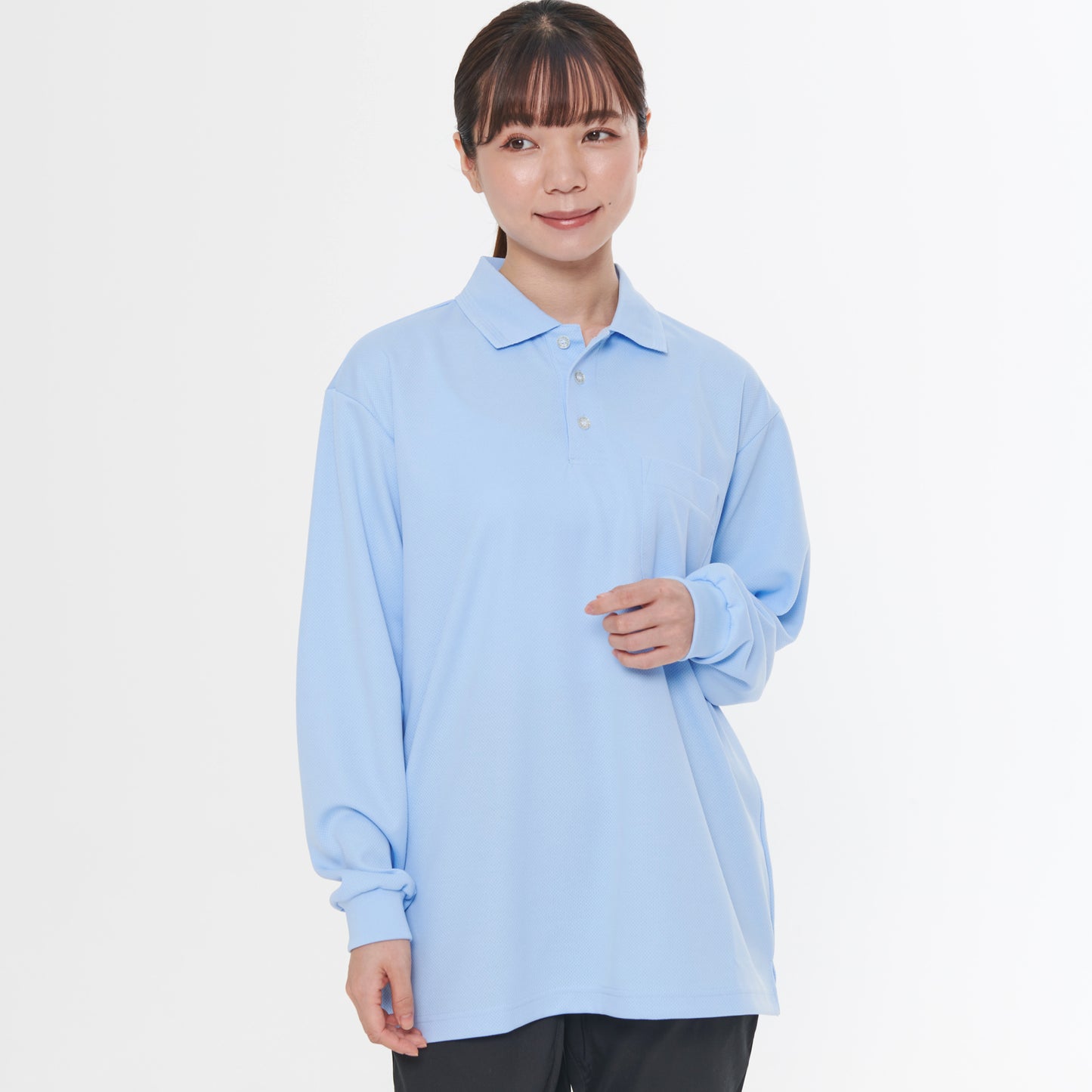 【エコ長袖ポロシャツ】 サービス向けユニフォーム 機能とカラーが豊富な高性能長袖ポロシャツ 【SA10061】