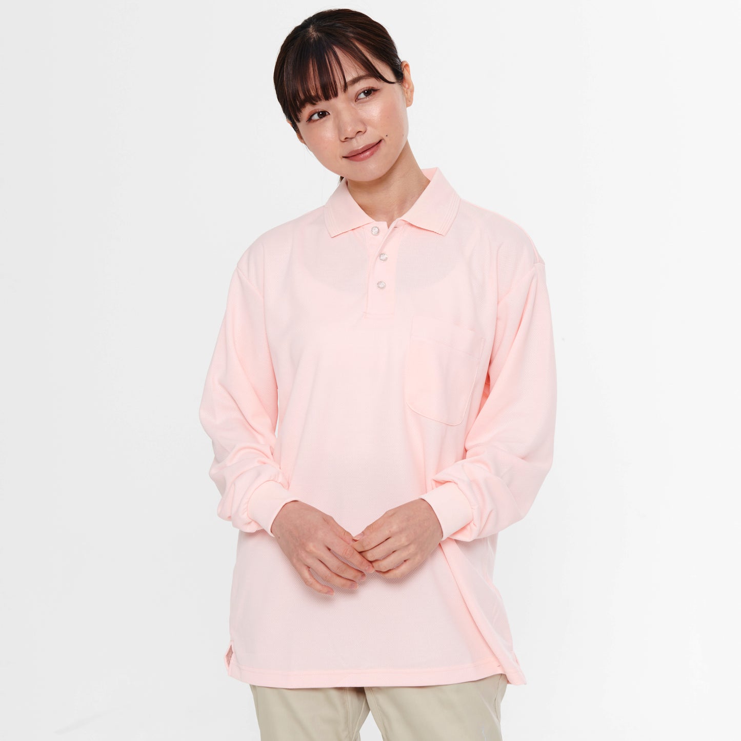 【エコ長袖ポロシャツ】 サービス向けユニフォーム 機能とカラーが豊富な高性能長袖ポロシャツ 【SA10061】