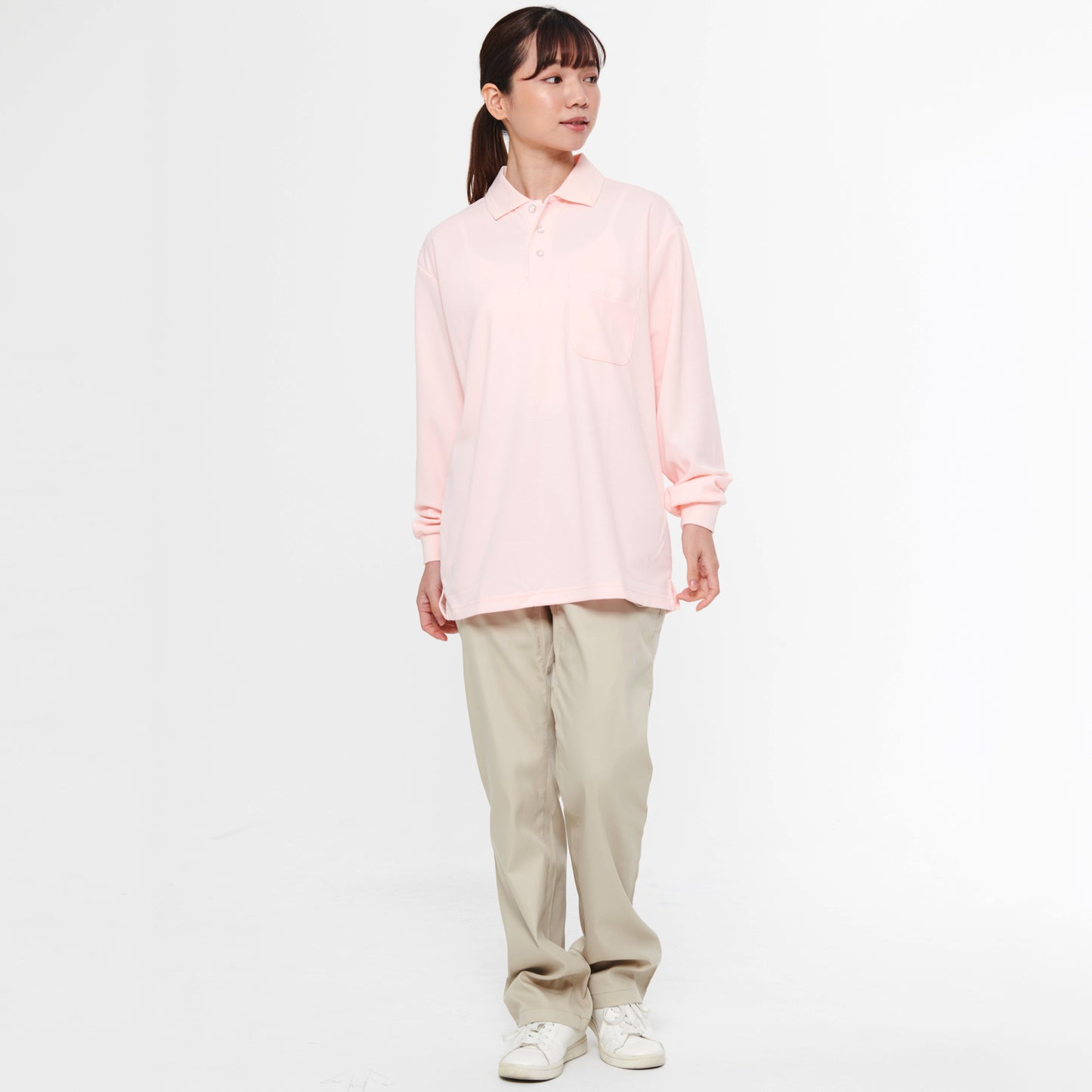 【エコ長袖ポロシャツ】 サービス向けユニフォーム 機能とカラーが豊富な高性能長袖ポロシャツ 【SA10061】