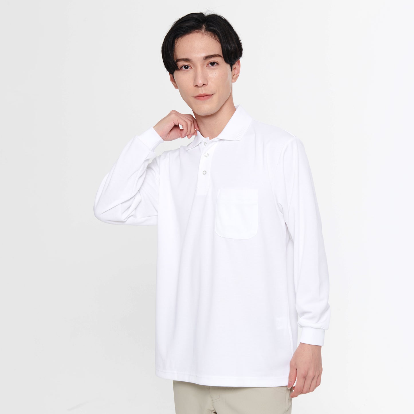 【エコ長袖ポロシャツ】 サービス向けユニフォーム 機能とカラーが豊富な高性能長袖ポロシャツ 【SA10061】