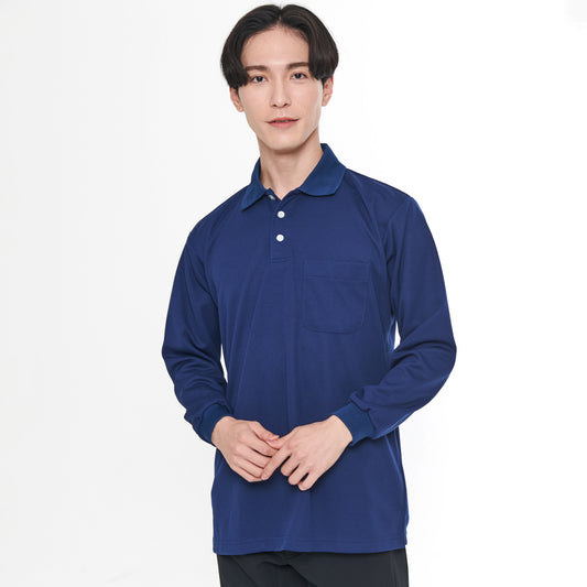 【エコ長袖ポロシャツ】 サービス向けユニフォーム 機能とカラーが豊富な高性能長袖ポロシャツ 【SA10061】