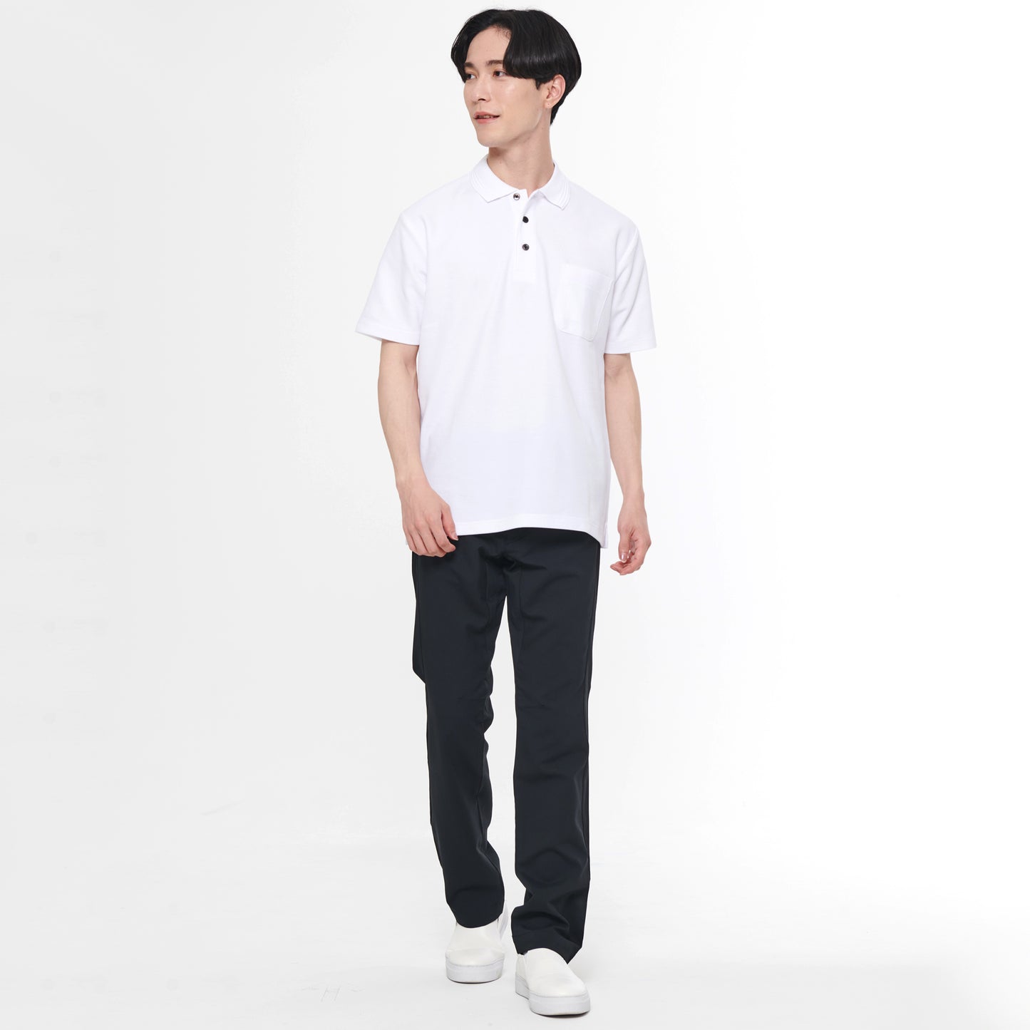 【半袖ポロシャツ】 サービス向けユニフォーム 綿混生地で肌触り抜群 ベーシックデザイン 【SA10070】