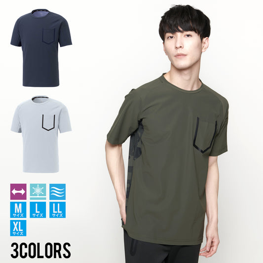 サンエス 背中から風が通る接触冷感の背メッシュインナー 【半袖クーリングTシャツ】 SA10162