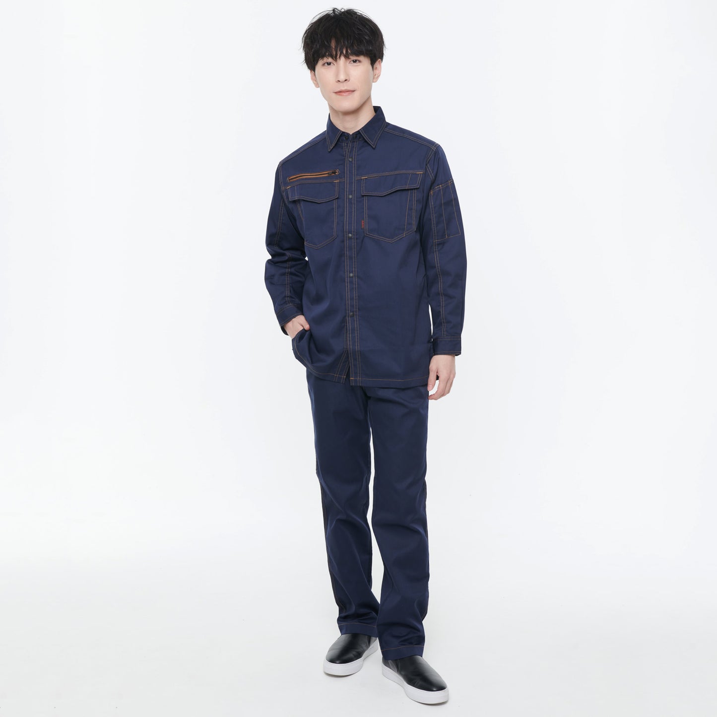 サンエス 作業服 ワーキングウェア 働く可能性広げるタフデザイン パンツカラビナループ付き【ノータックパンツ】WA11711シリーズ WA11714