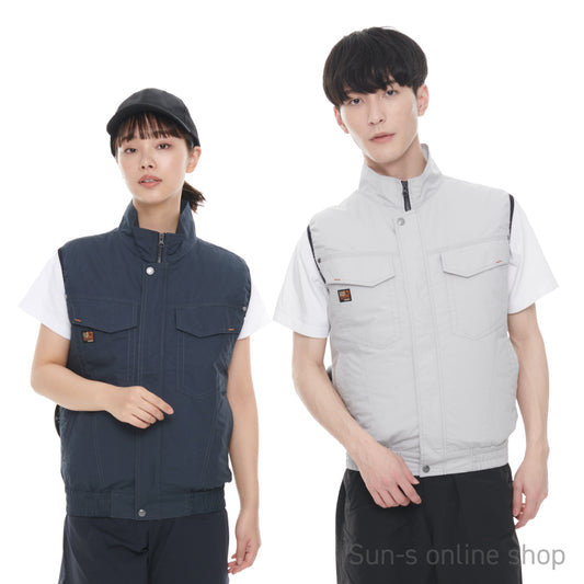 【ベスト】 空調風神服 高密度織りコットン素材使用 KF91490