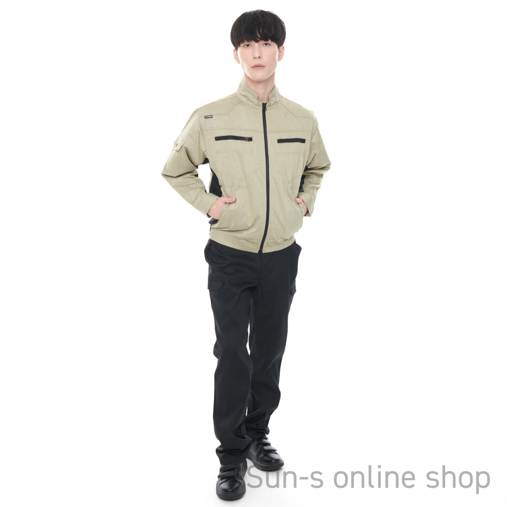 長袖ブルゾン】 空調風神服 杢調ストレッチジャケット KF93900 長袖ブルゾン】 空調風神服 杢調ストレッチジャケット KF93900