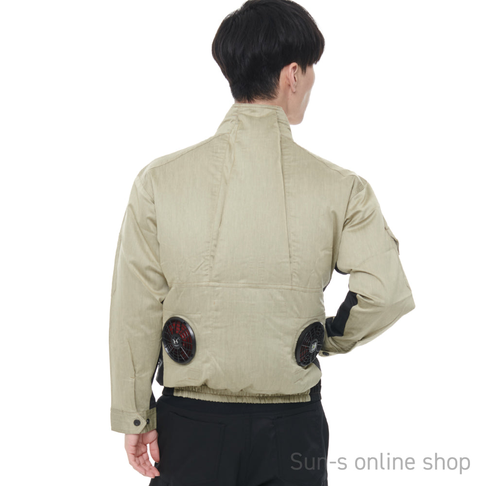 長袖ブルゾン】 空調風神服 杢調ストレッチジャケット KF93900