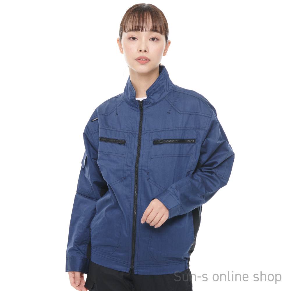 長袖ブルゾン】 空調風神服 杢調ストレッチジャケット KF93900