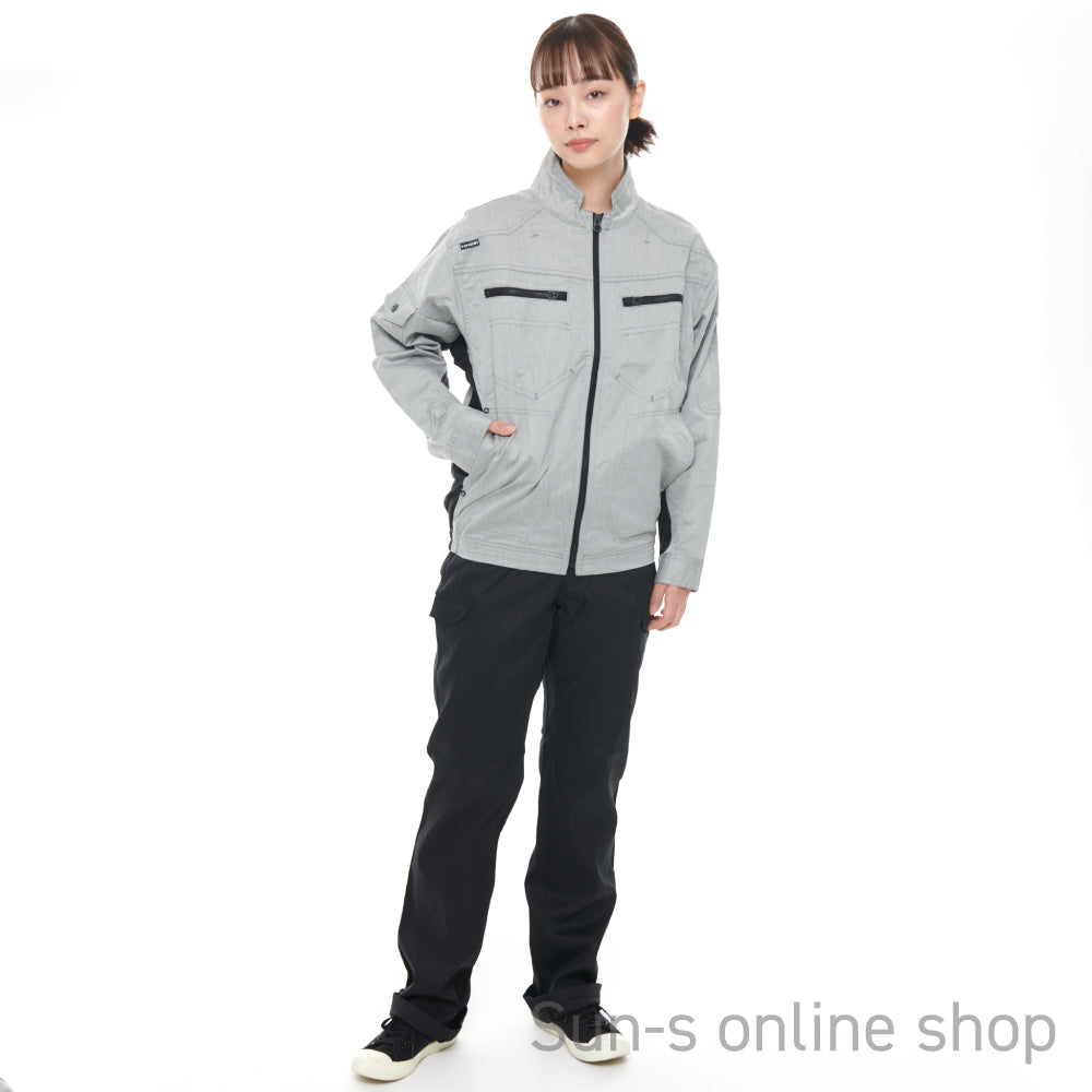 【長袖ブルゾン】 空調風神服 杢調ストレッチジャケット KF93900
