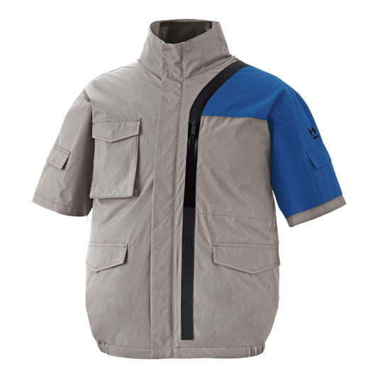 FZN 空調風神服🄬 タクティカル×アウトドアデザイン UVカット チタン加工半袖ブルゾン KF96010