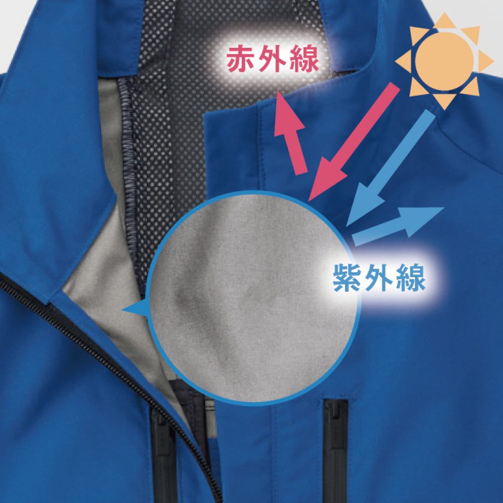 FZN 空調風神服🄬 タウンユースできるミニマルデザイン UVカット チタン加工長袖ブルゾン KF96021