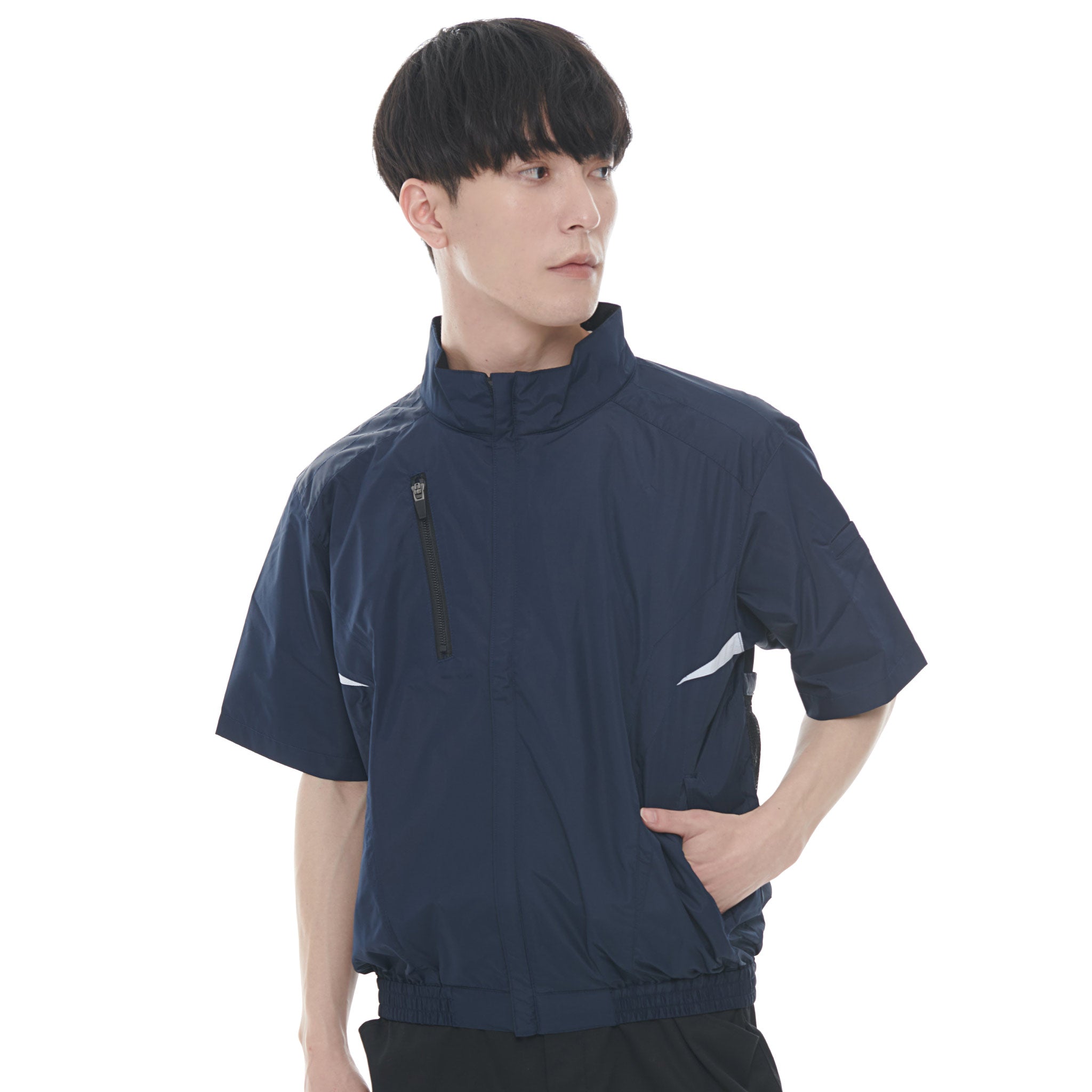 激安アウトレット通販 半袖ブルゾン サンエス] メンズ S（サンエス ブルー SPT12420 WorkUtility&SafetyClothing